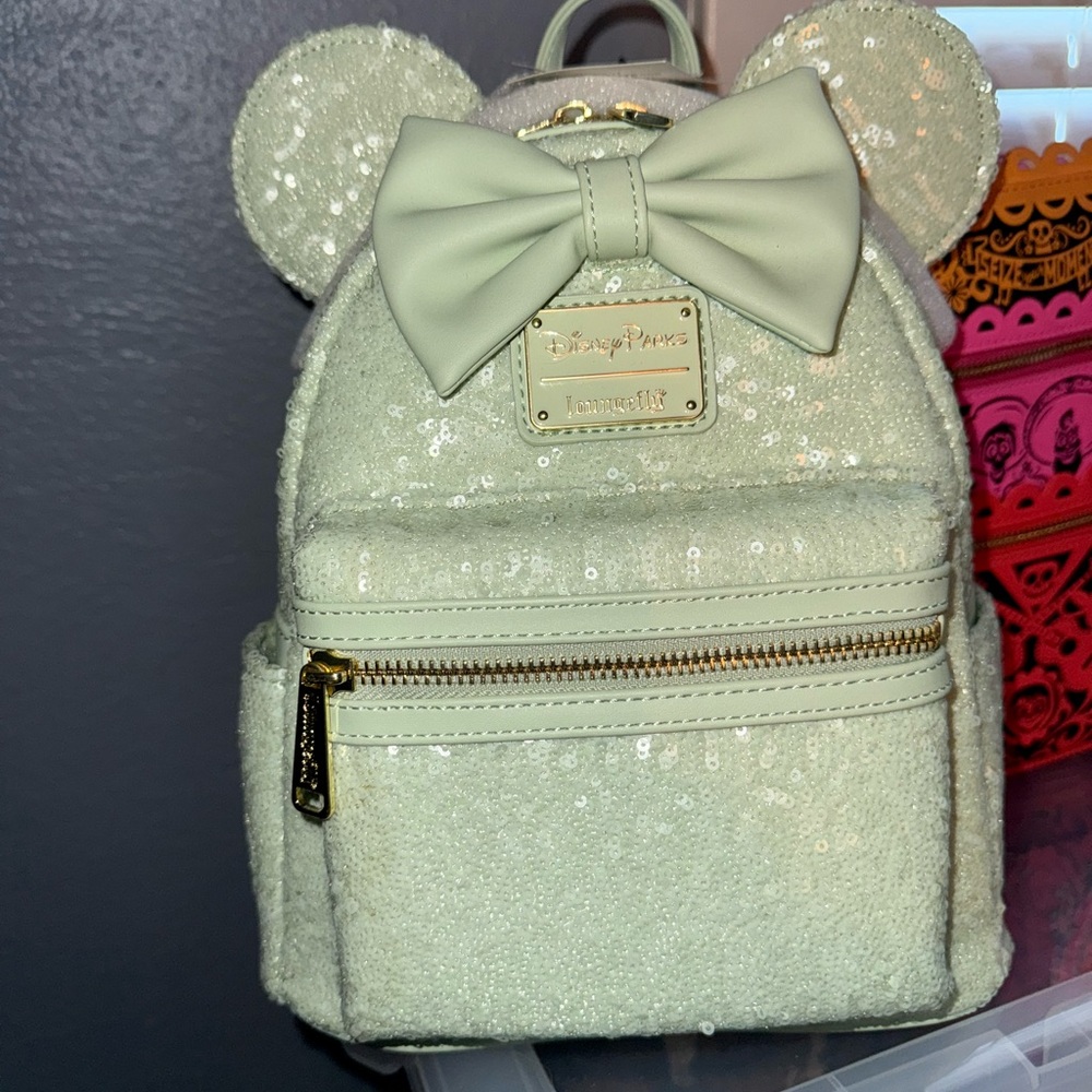 Disney Mint Green Sequin Backpack